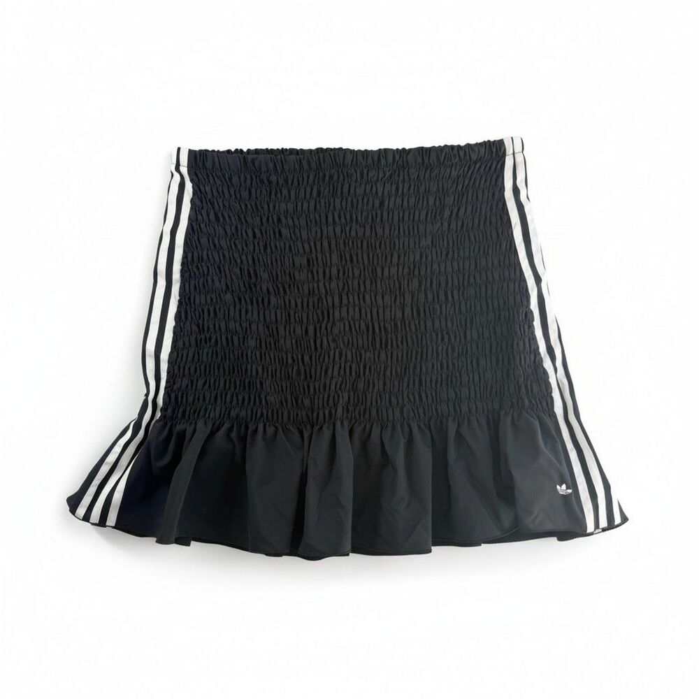 adidas Originals Smocked Skirt Black White Stripes  Women's XL Active